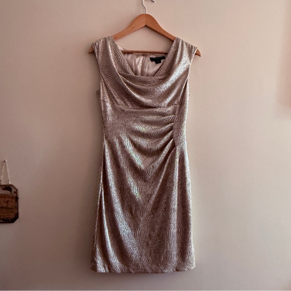 Ralph Lauren Shimmering Gold-Silver Mini Dress